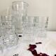 Antique orangeade punch sangria glass set 1970 7 glasses and pitcher