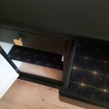 Solid black satin wooden buffet