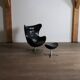 "Egg" armchair with ottoman, designed by Arne Jacobsen for Fritz Hansen, Denmark, 1963