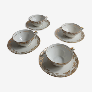 Quartet of cups and saucers porcelain luxury royal