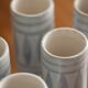 Roger Capron. Set of 8 ceramic glasses, signed and dated 1976
