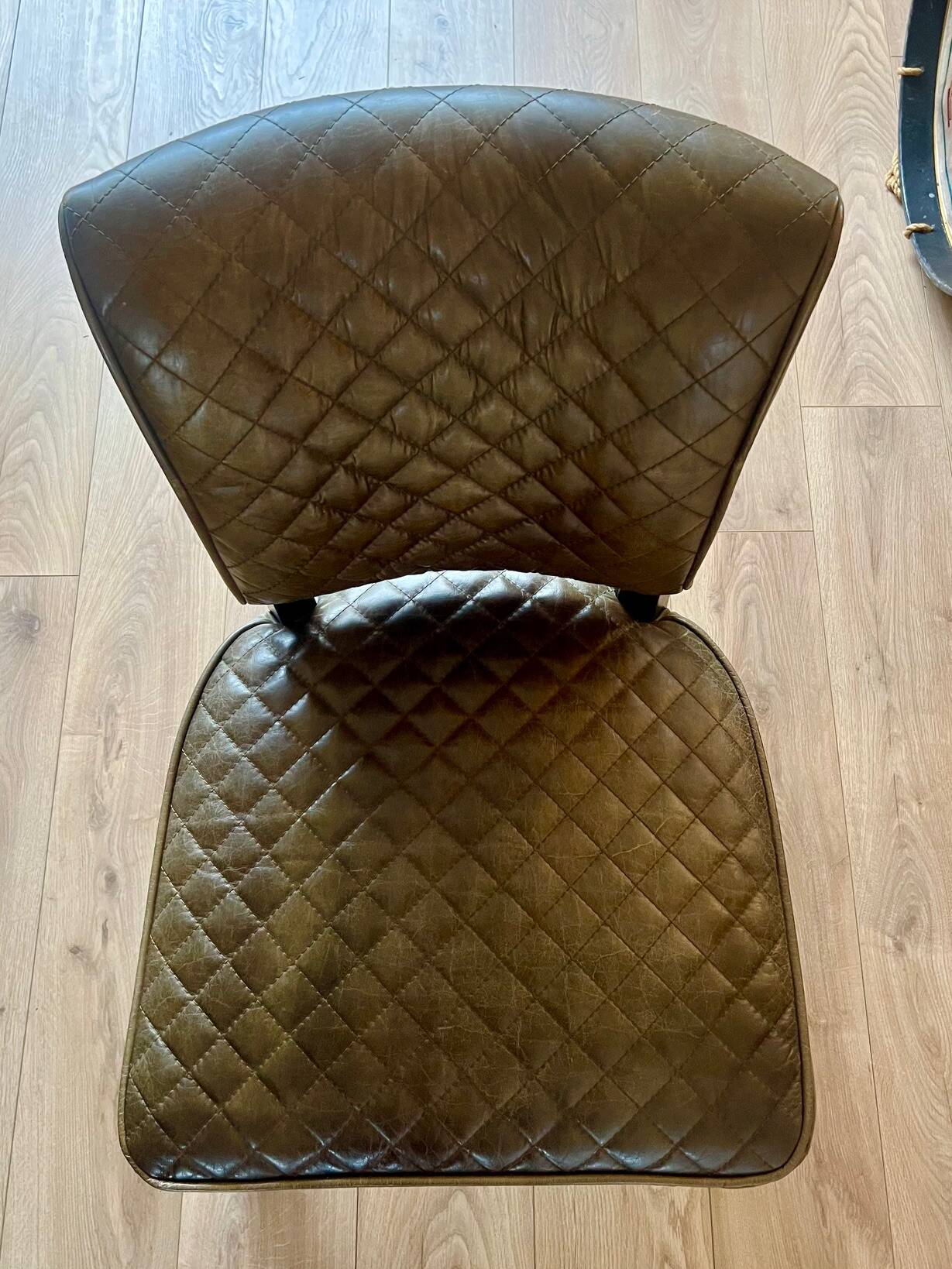 Set of 4 leather Chesterfield dining chairs