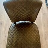 Set of 4 leather Chesterfield dining chairs