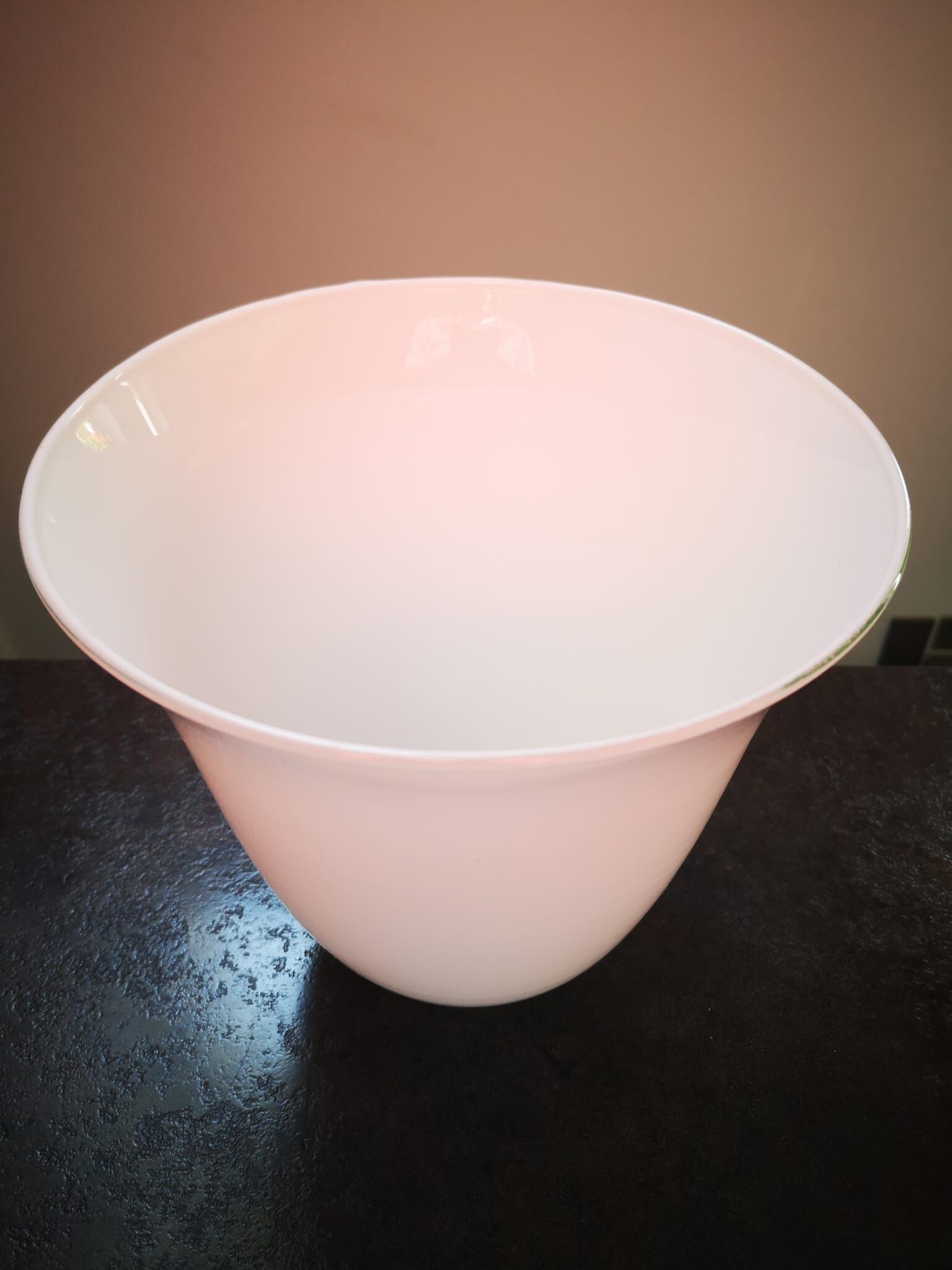 Abat jour grand abat jour tulipe cône opaline blanche vintage lampe mazda 1960 tbe