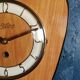 Clock formica vintage asymmetrical silent wall clock "Etling wood"