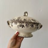 Antique ironstone soup tureen, Aplhand model from Sarreguemines