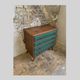 Commode vintage bois et vert foncé