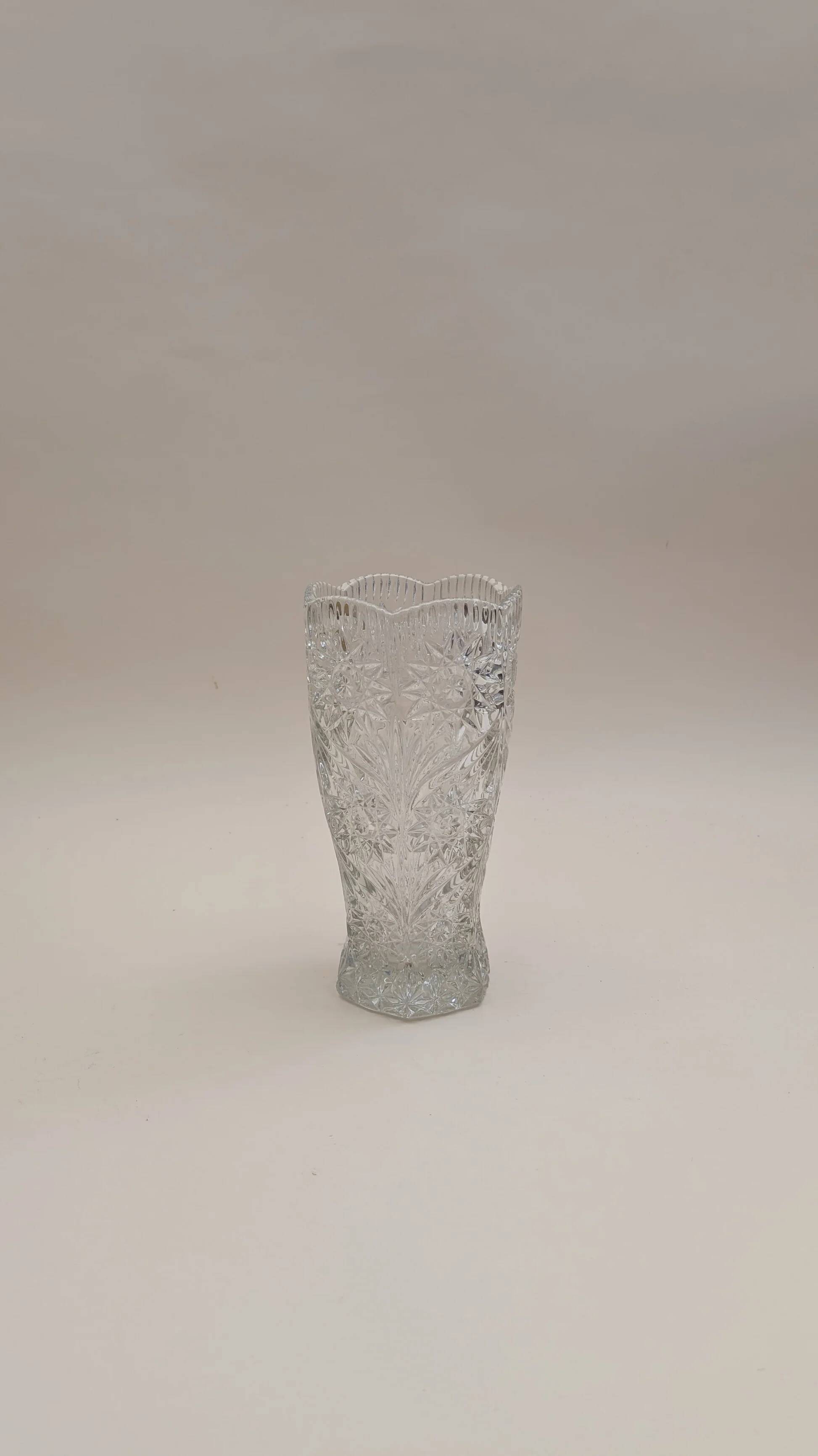 Chiseled glass vase