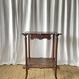 Elegant Art Nouveau side table in walnut, France early 20th century.
