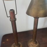 Candlestick with copper lampshade