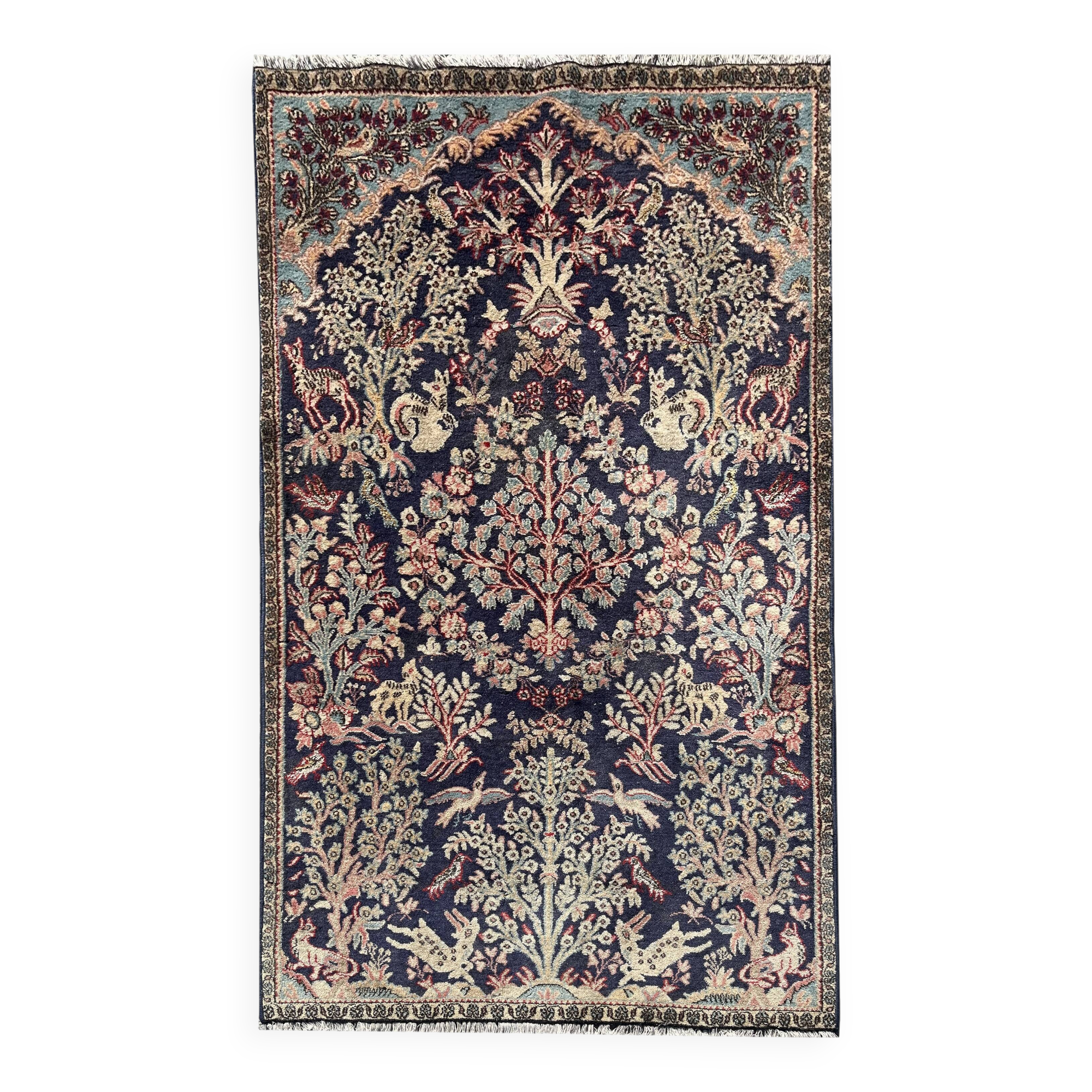 Tapis d'Orient Iran Ghoum :  1.70 X 0.96 Mètres, En Laine et Soie