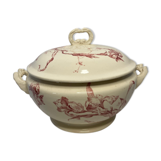 Ancienne soupière modèle iris faïence vers 1940, gien