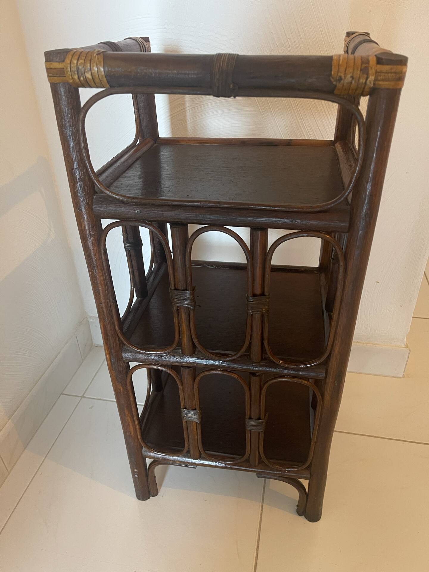 Vintage rattan shelf