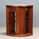 Small vintage cabinet in wood and white glass, Italian design, 1960s-1970s, original