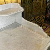 Toilet table in pitchpin and carrara marble