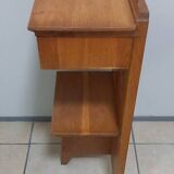 Vintage tripod oak bedside table