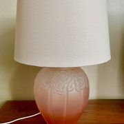 Pink molded glass lamp foot-Art Deco style-Pink décor