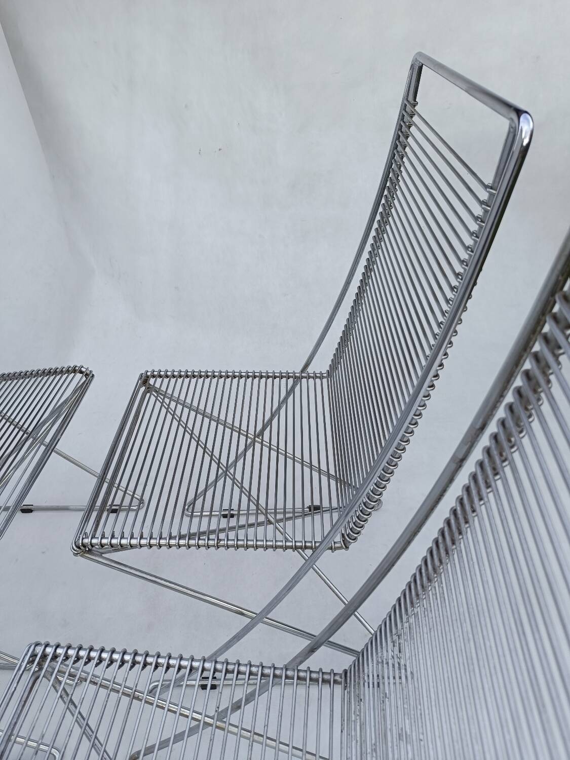 4 wire chairs by Till Behrens for Schlubach