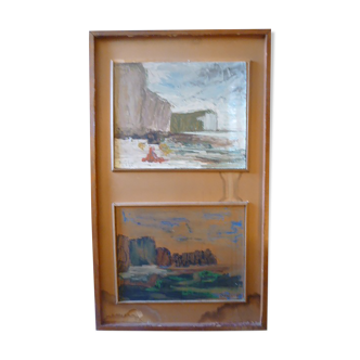 Paintings on wood signed darba 1962