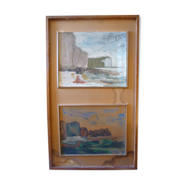 Paintings on wood signed darba 1962