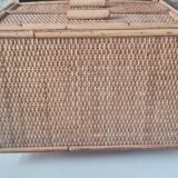 Pair of rattan bedside tables circa the 1970s.