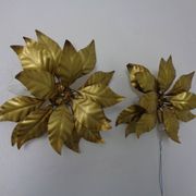 Golden Flower Shape Flushmounts by Hans Kögl, 1970s, Set of 2