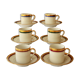 6 coffee cups + saucers in Gien porcelain – Empire style, gold trim