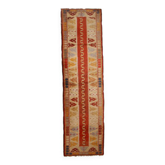 Tapis Couloir Vintage Turc Melas, Années 1950, Élégance et Authenticité