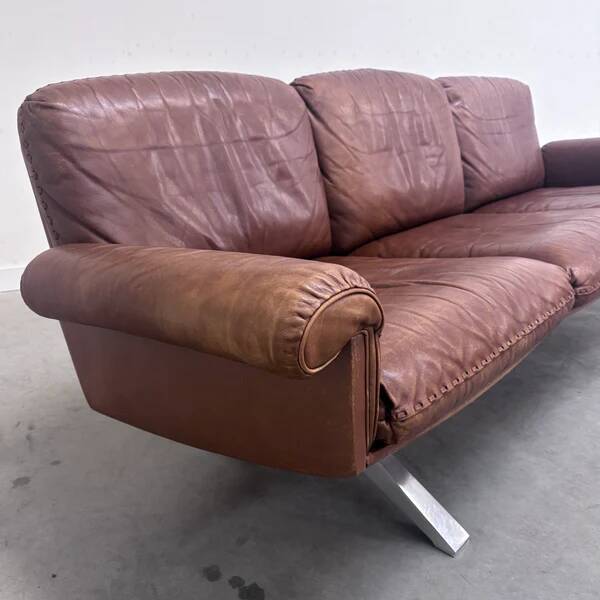 Cognac leather De Sede DS31 sofa, 1970s