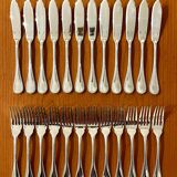 Christofle Perles 12-piece fish cutlery set, excellent condition