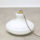 Mid-Century Italian White Glass and Brass Pendant Lamp