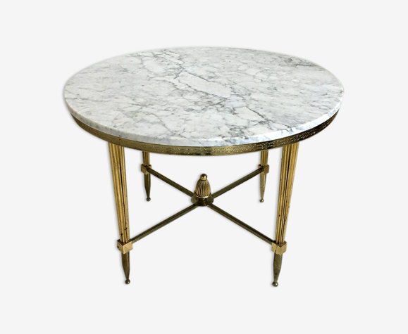 Table Basse Ronde Vintage En Marbre Blanc Selency - Ambre Marble And Metal Coffee Table Table Basse Ronde Vintage En Marbre Blanc Selency - Ambre Marble And Metal Coffee Table