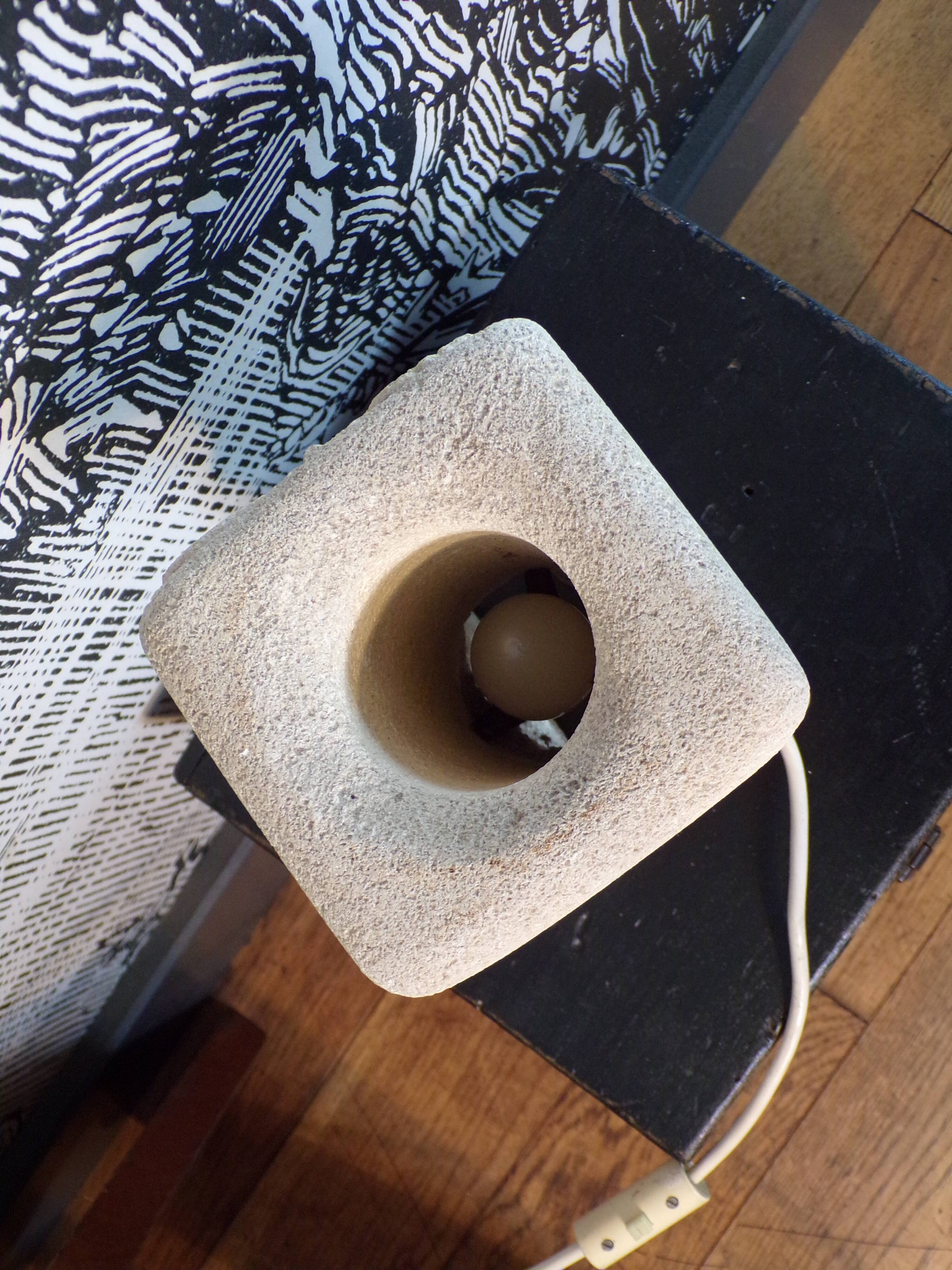 Antropomorphic lamp signed Albert Tormos in Gard stone