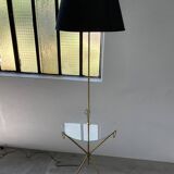 Adnet brass floor lamp with loops