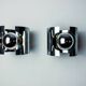 Pair of tubular space age wall lights, chromed metal, Italy, 1970