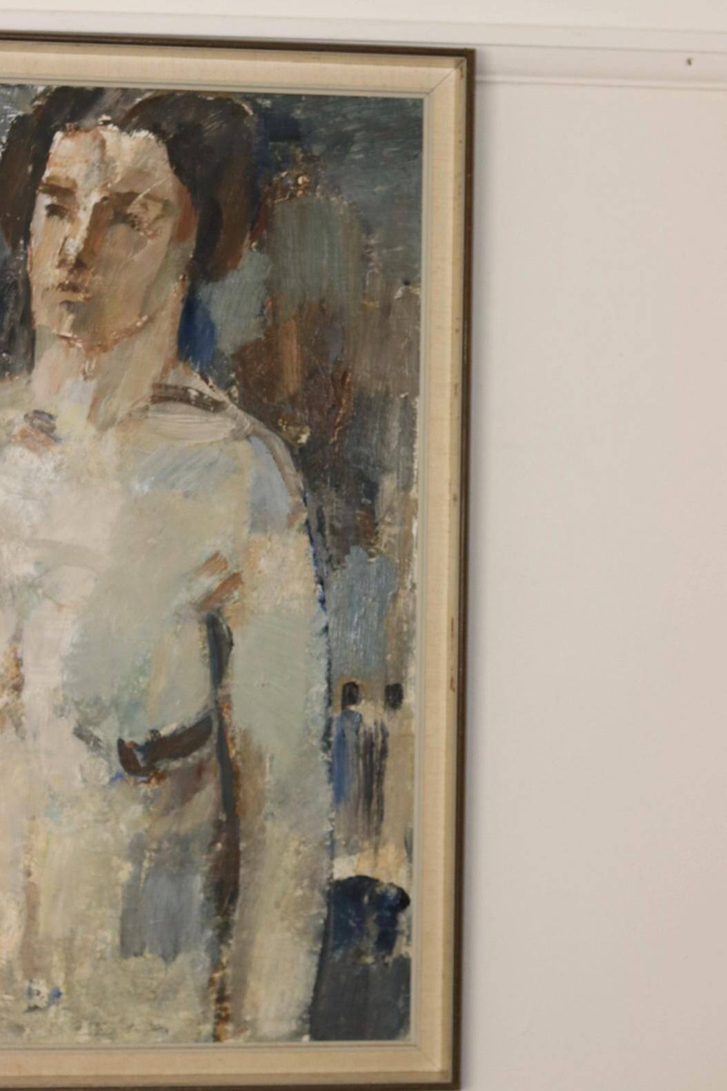 Large Swedish Mid-Century Oil On Canvas Painting" Nude Study " by Egon E:son Weinemo