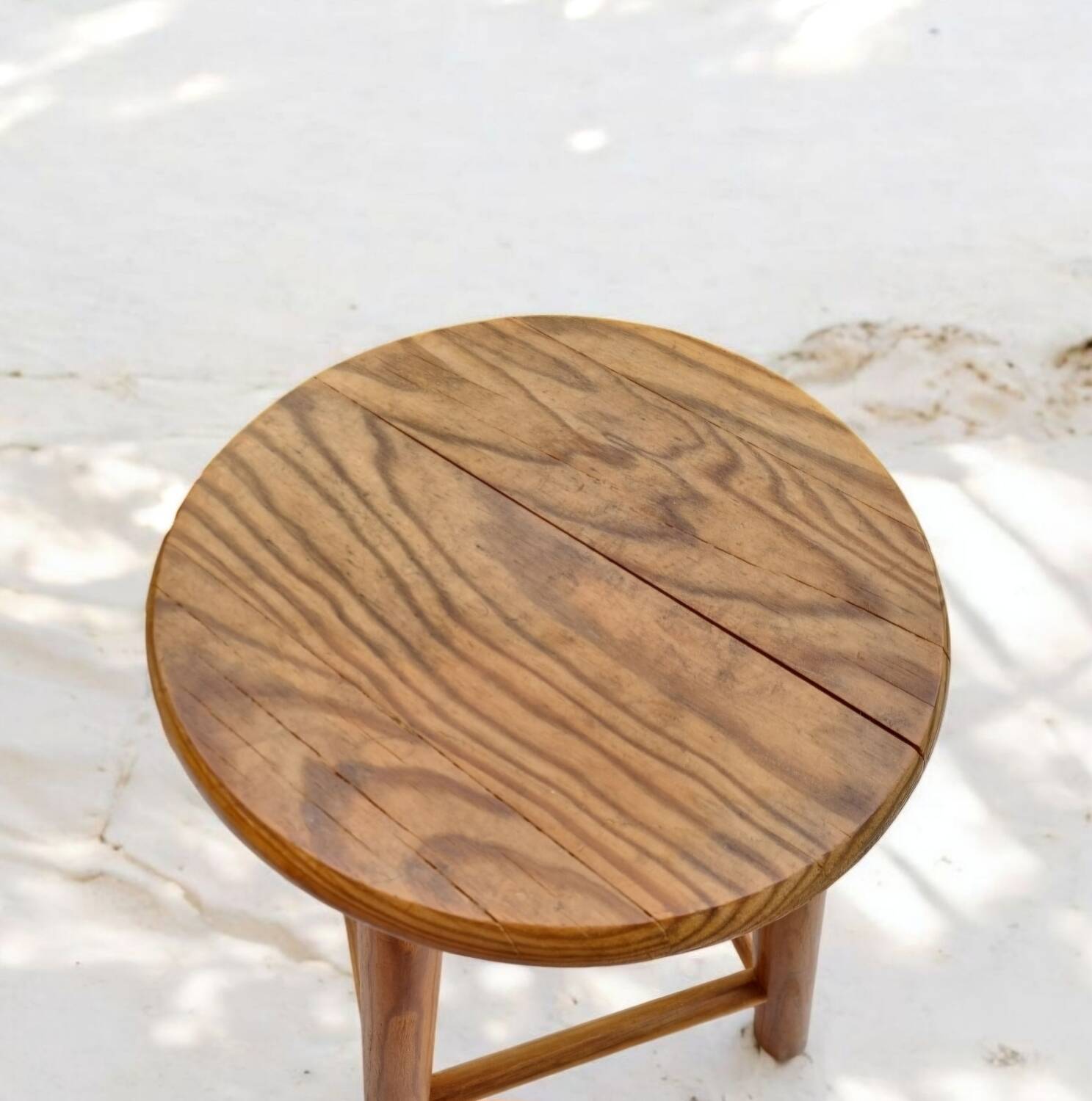 Low wooden stool