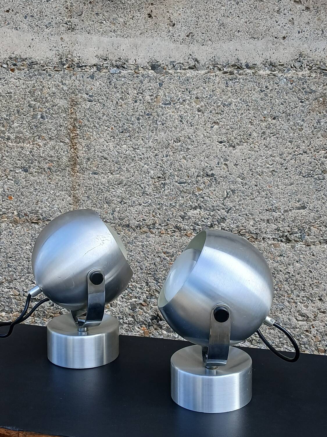 1970s eye ball lamp pair