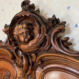 Superb Louis XV Provençal bed in richly carved and engraved walnut.