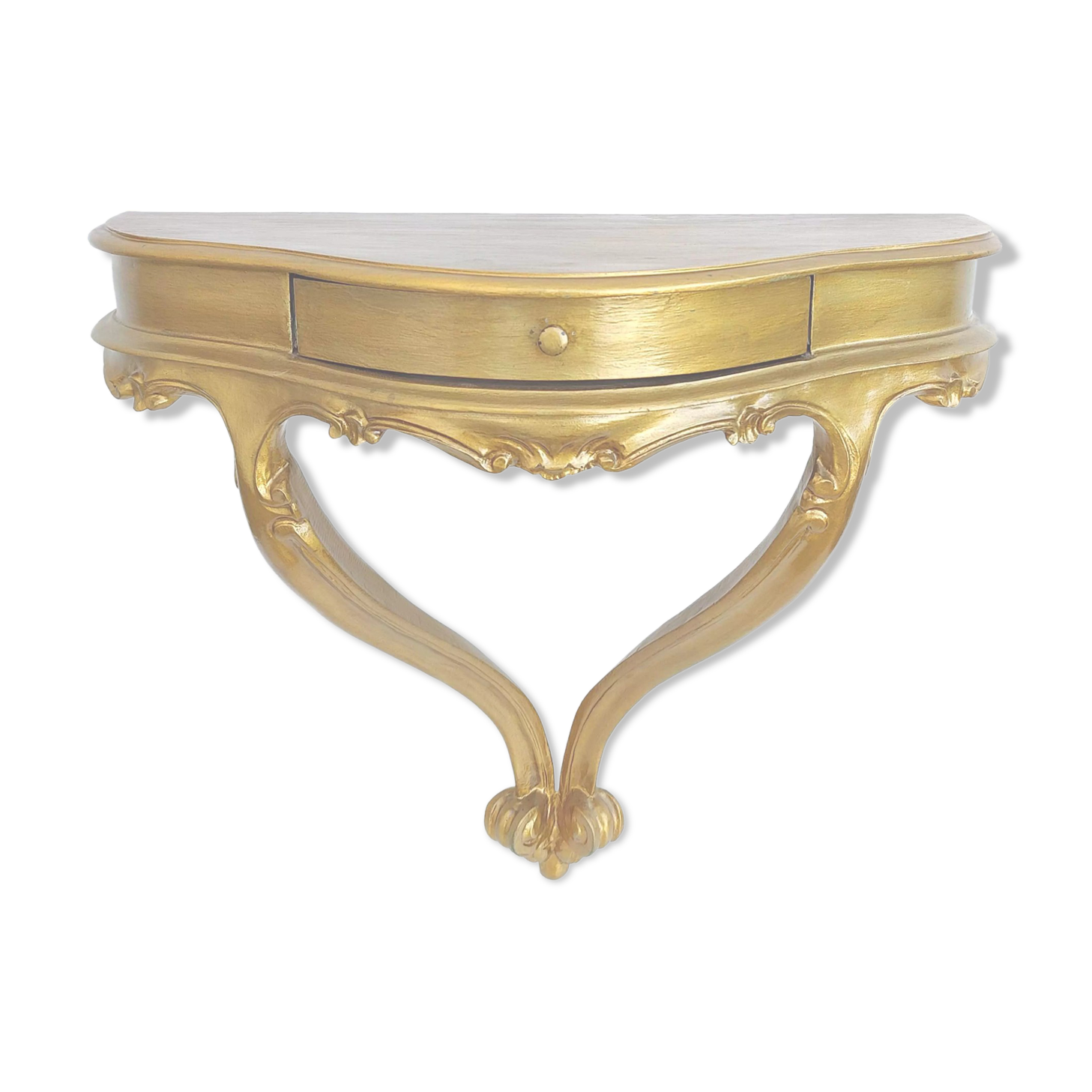 Wall console / gold shelf with drawer