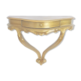 Wall console / gold shelf with drawer