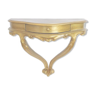 Wall console / gold shelf with drawer