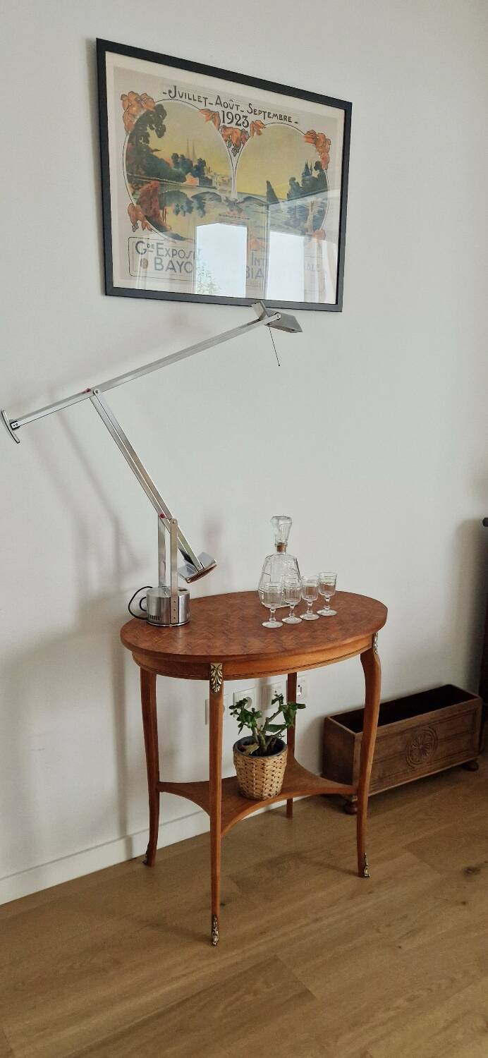 Mid-20th century marquetry pedestal table