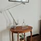 Marquetry side table from the mid-20th century.