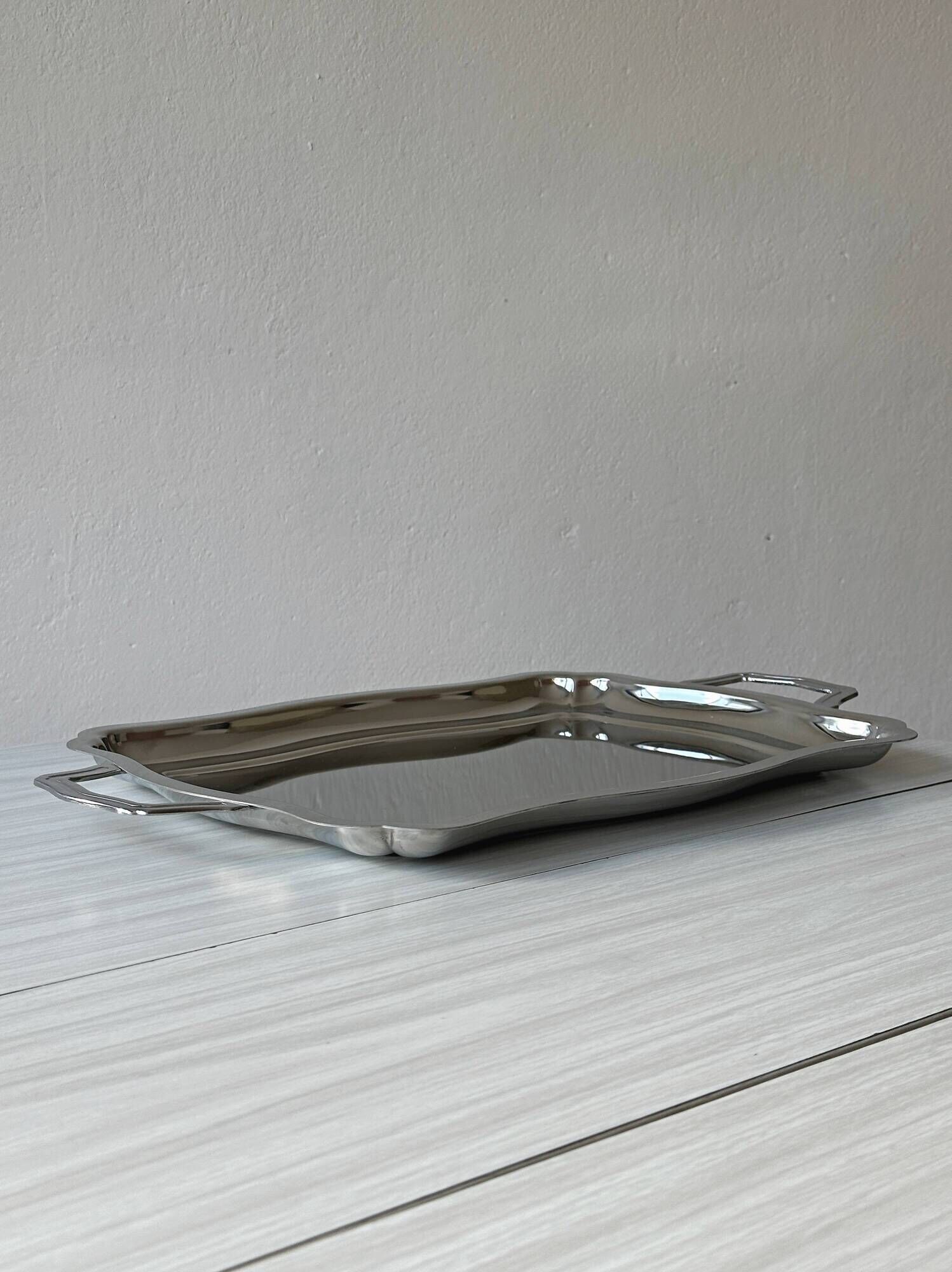 Shiny stainless steel plate
