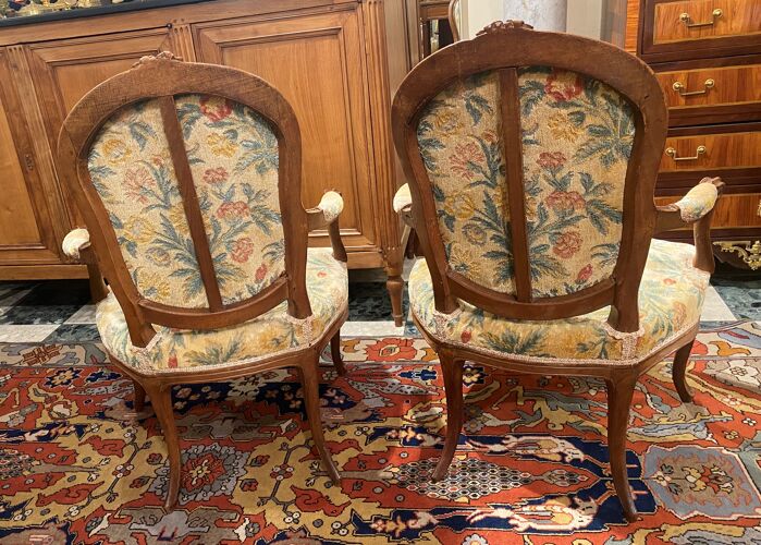 Paire de fauteuils d'époque Louis XV