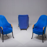 Italian alcantara project Armchairs by Umberto Asnago for Giorgetti/Progetti, 1980s