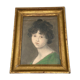 Pastel portrait young girl on paper XXth frame XlXeme