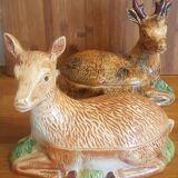 Duo of 2 terrines Michel Caugant Cerf and Biche
