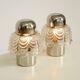 Two large, rare 1960s metal and glass table lamps by VEB Narva Leuchtenbau